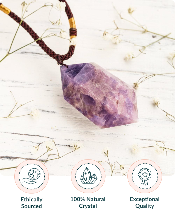 Purple Amethyst Crystal Necklace, Raw Crystal Amethyst Pendant, Gold or  Silver – GEMNIA