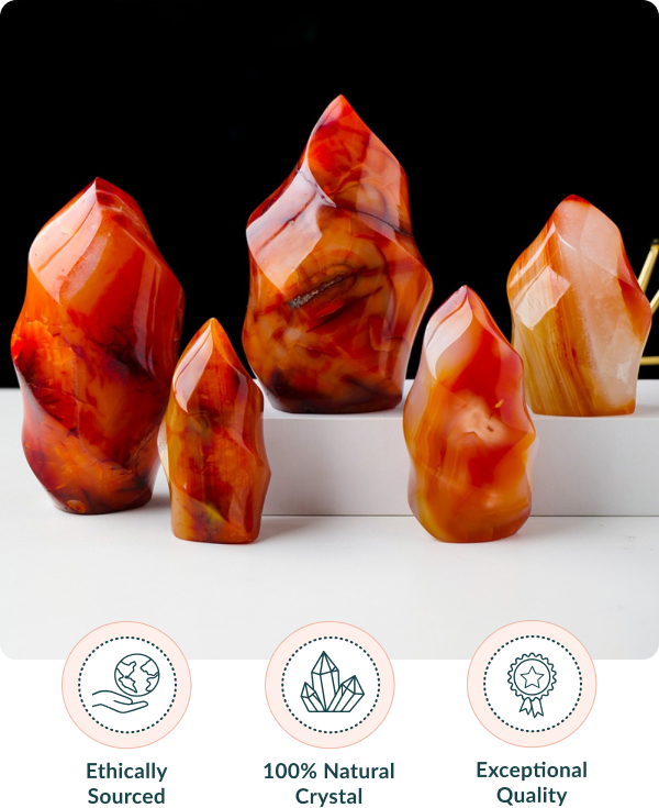 Carnelian Flame Crystal Point