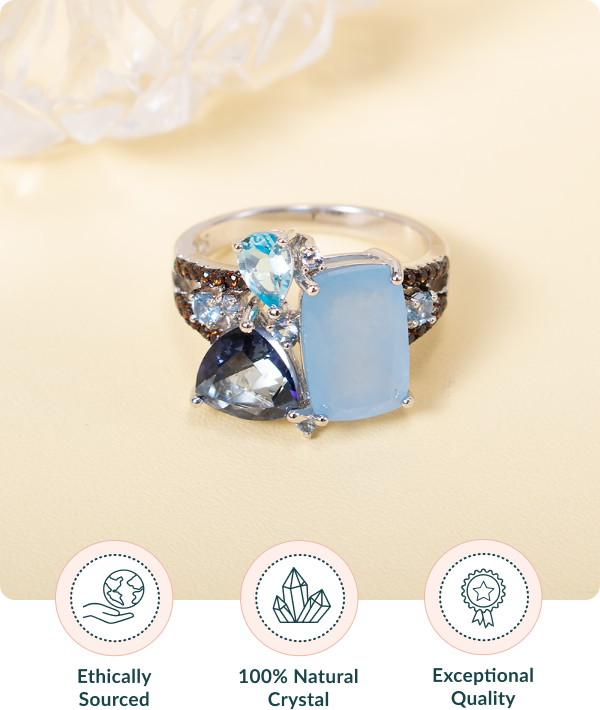 Aqua Blue Chalcedony Ring