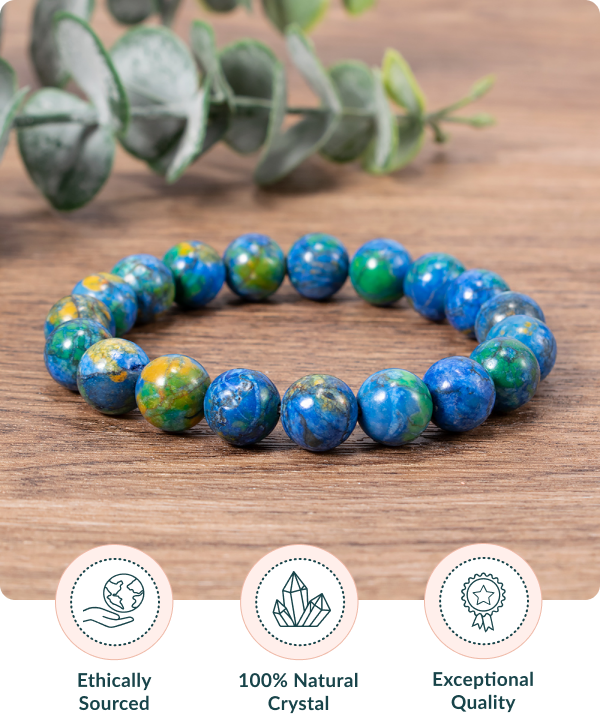 Azurite and Turquoise Beaded Bracelet For Men
