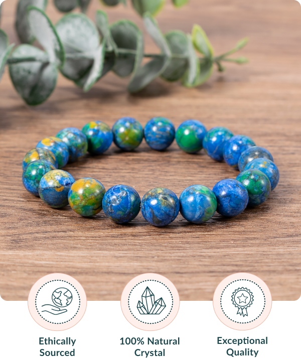 Natural Azurite Bead Bracelet