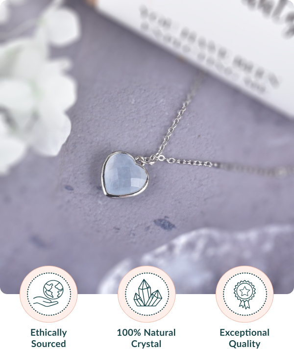 Faceted Aquamarine Heart Pendant