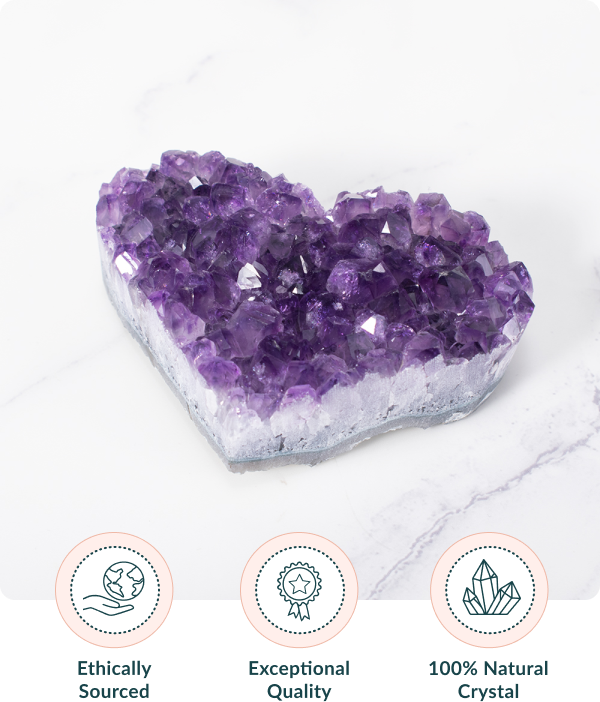 Amethyst Cluster Heart