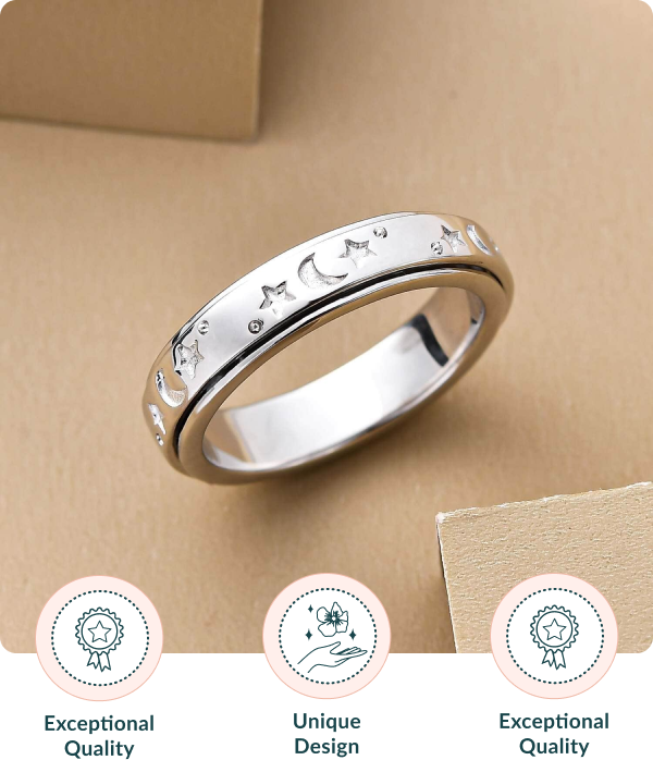 Moon & Stars Spinner Ring