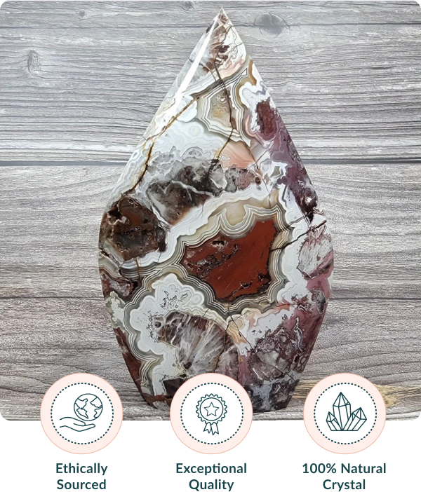 Mexican Agate Gemstone Ornament Point