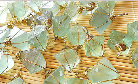 Octahedron Green Fluorite Necklace