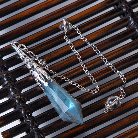 Bohemian Labradorite Crystal Pendulum