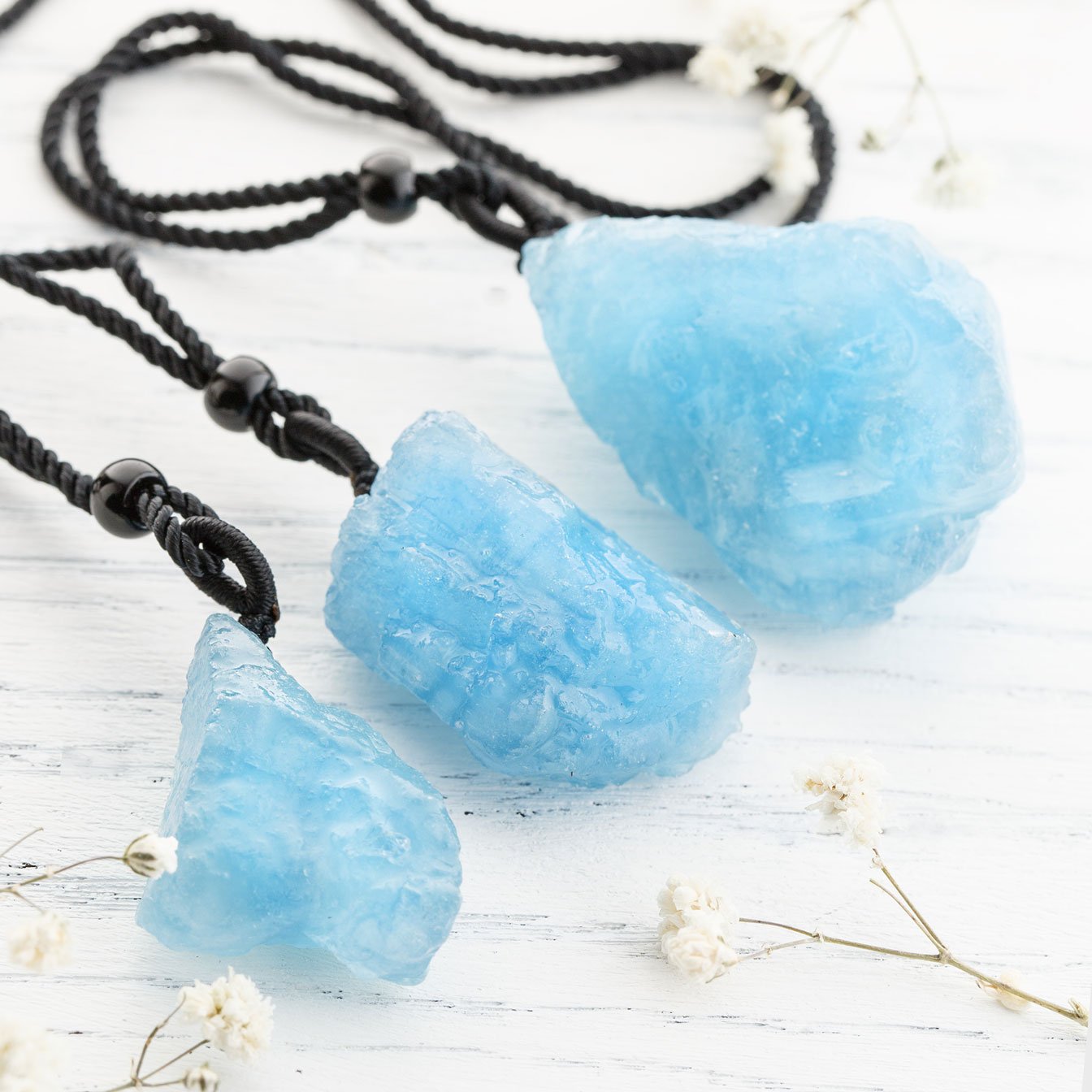 Natural Raw Aquamarine Crystal Necklace, Sterling Silver or 14k Gold Filled  - By GEMNIA