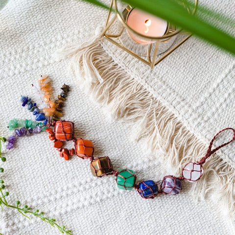 7 Chakra Natural Gemstone Tassel