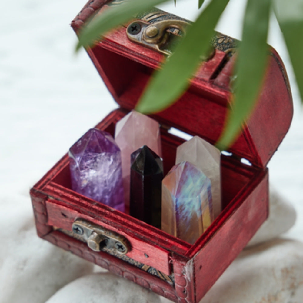 Natural Crystal Point Treasure Box