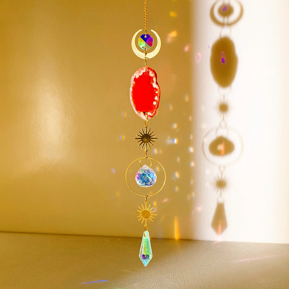 Minimalistic Agate Stone Sun Catcher