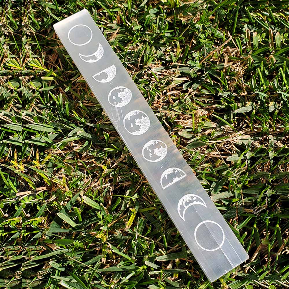 Selenite Stone Moon Phase Crystal Wand