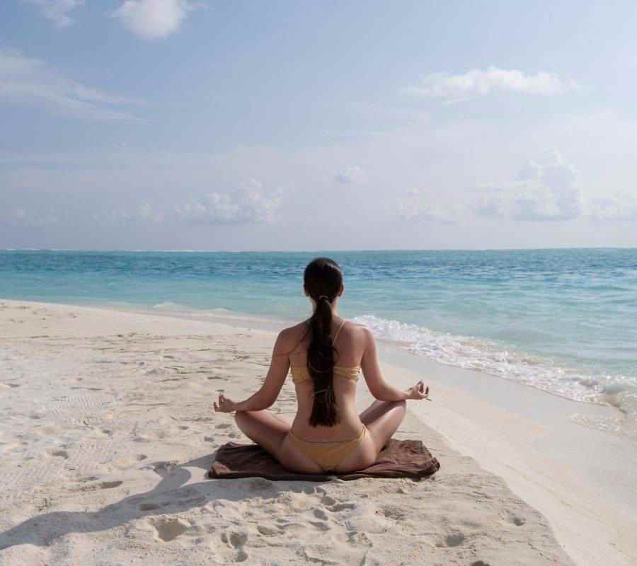 meditation at a beach