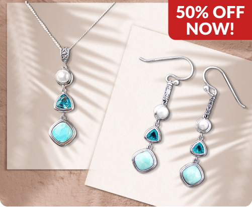 Silver Larimar Set