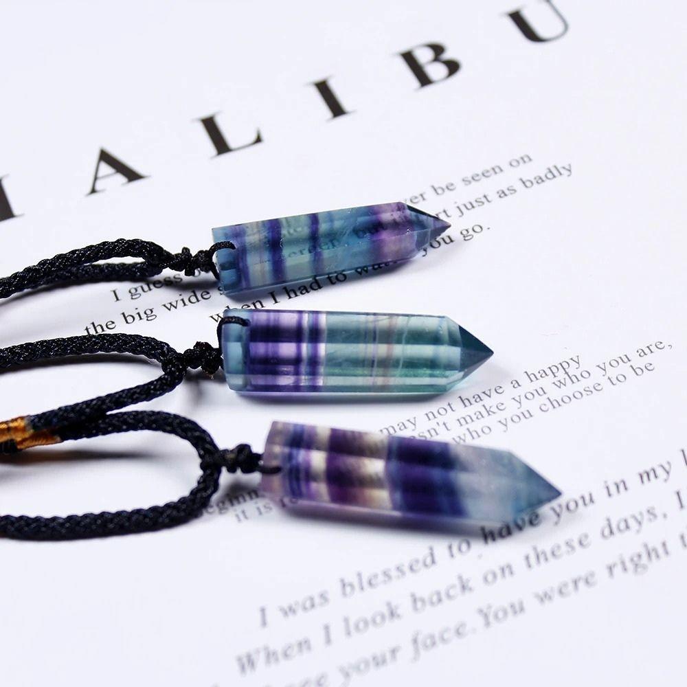 Rainbow Fluorite Crystal Necklace