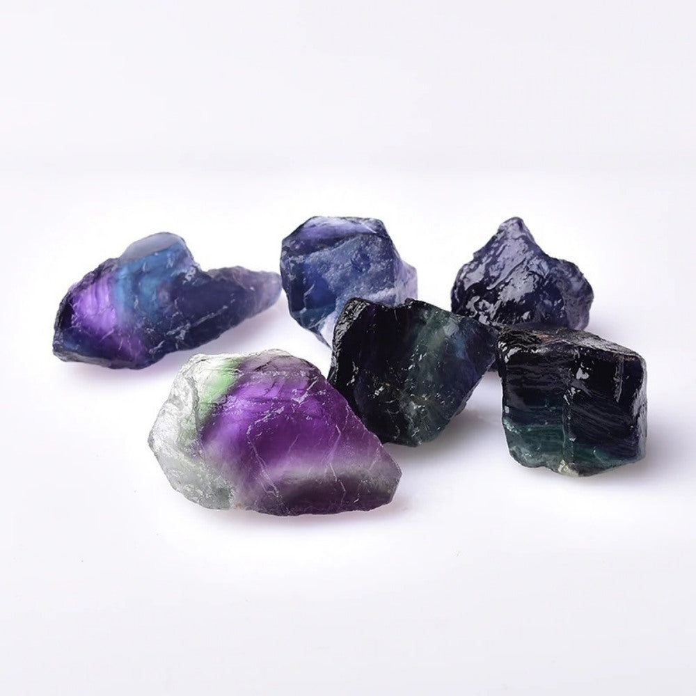 Raw Rainbow Fluorite Stones