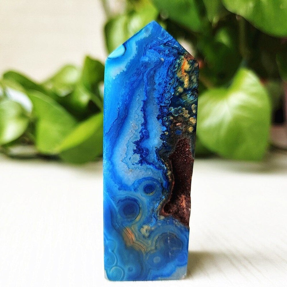 Mesmerizing Blue Silk Agate Crystal Point – MindfulSouls