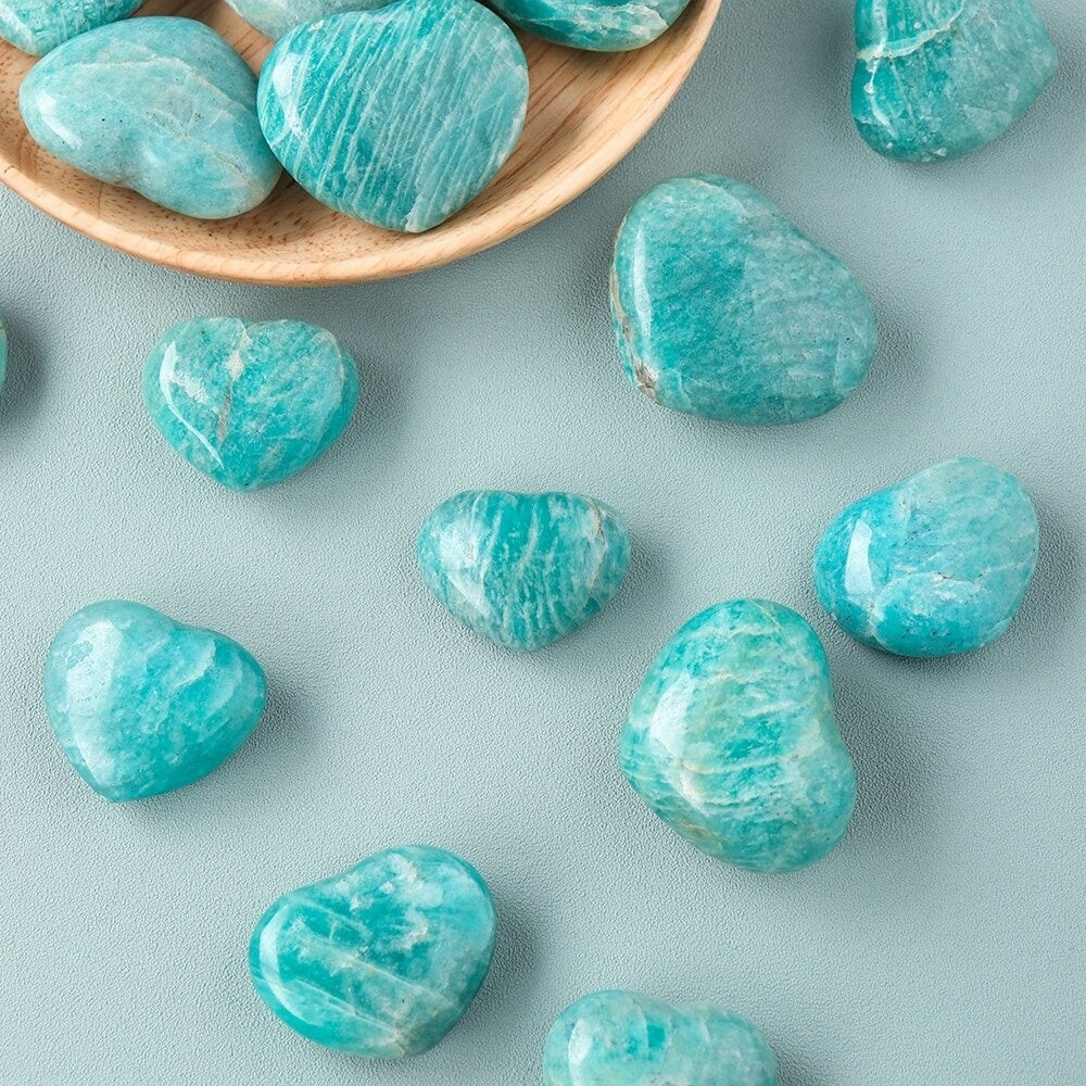 Heart Shaped Natural Amazonite Stone