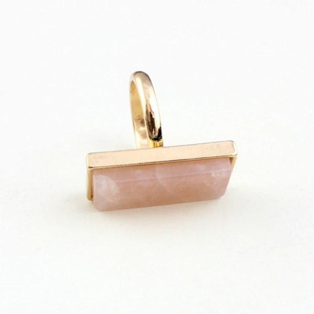 Rose Pink Quartz Gemstone Ring