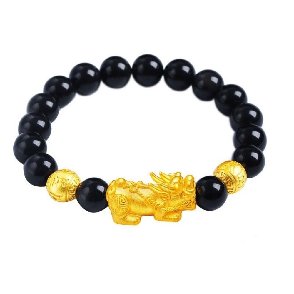 money feng shui black obsidian bracelet