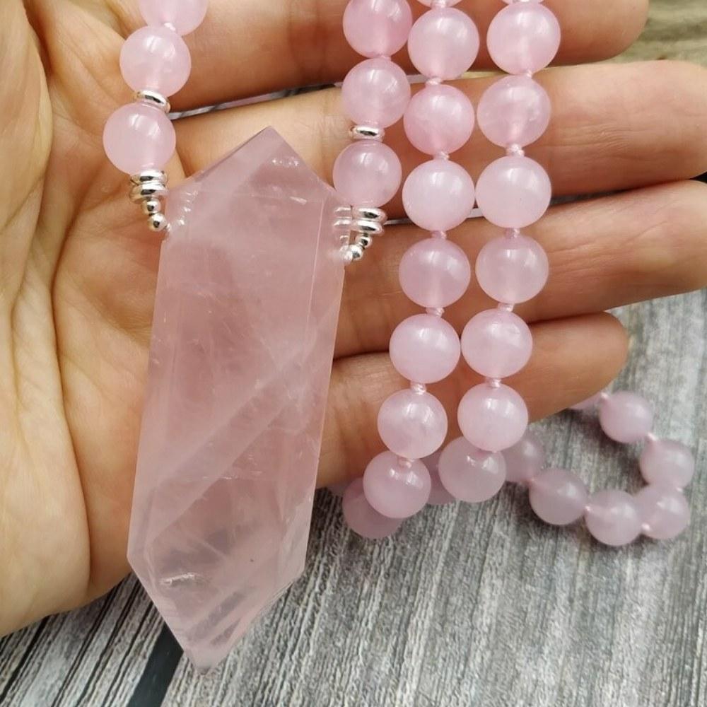 Beaded Riviere - Rose Quartz Beads Necklace - Nirwaana