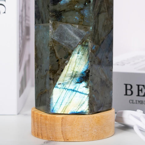 Labradorite Crystal Light Lamp