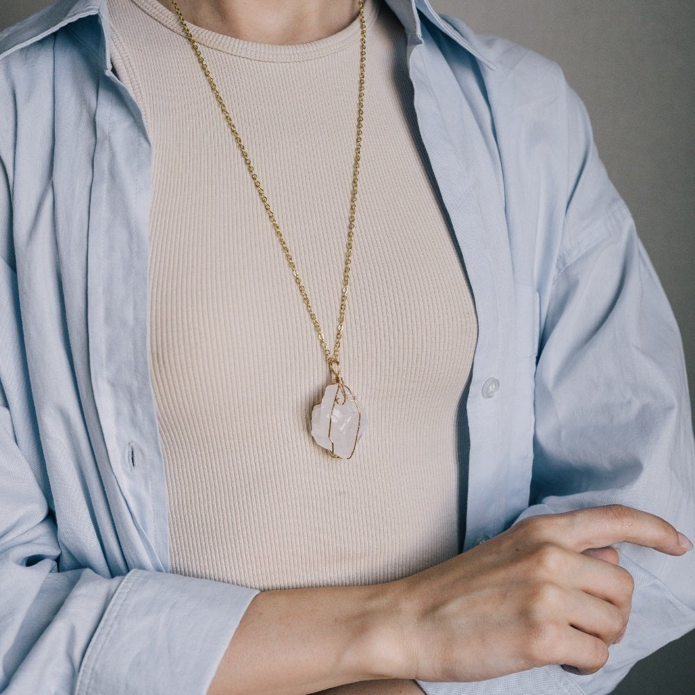 Wire Wrapped Crystal Necklace