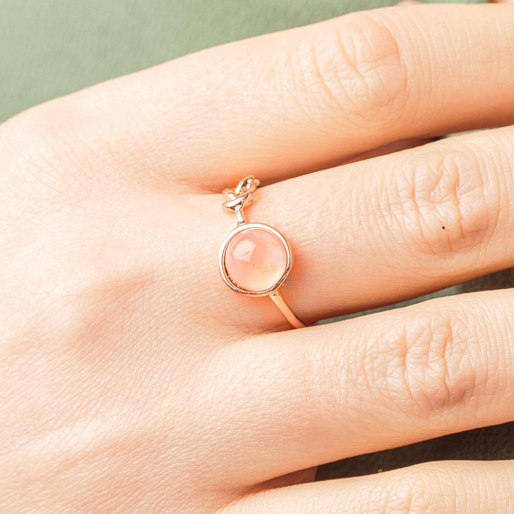 Pink Moonstone And Copper Ring MindfulSouls