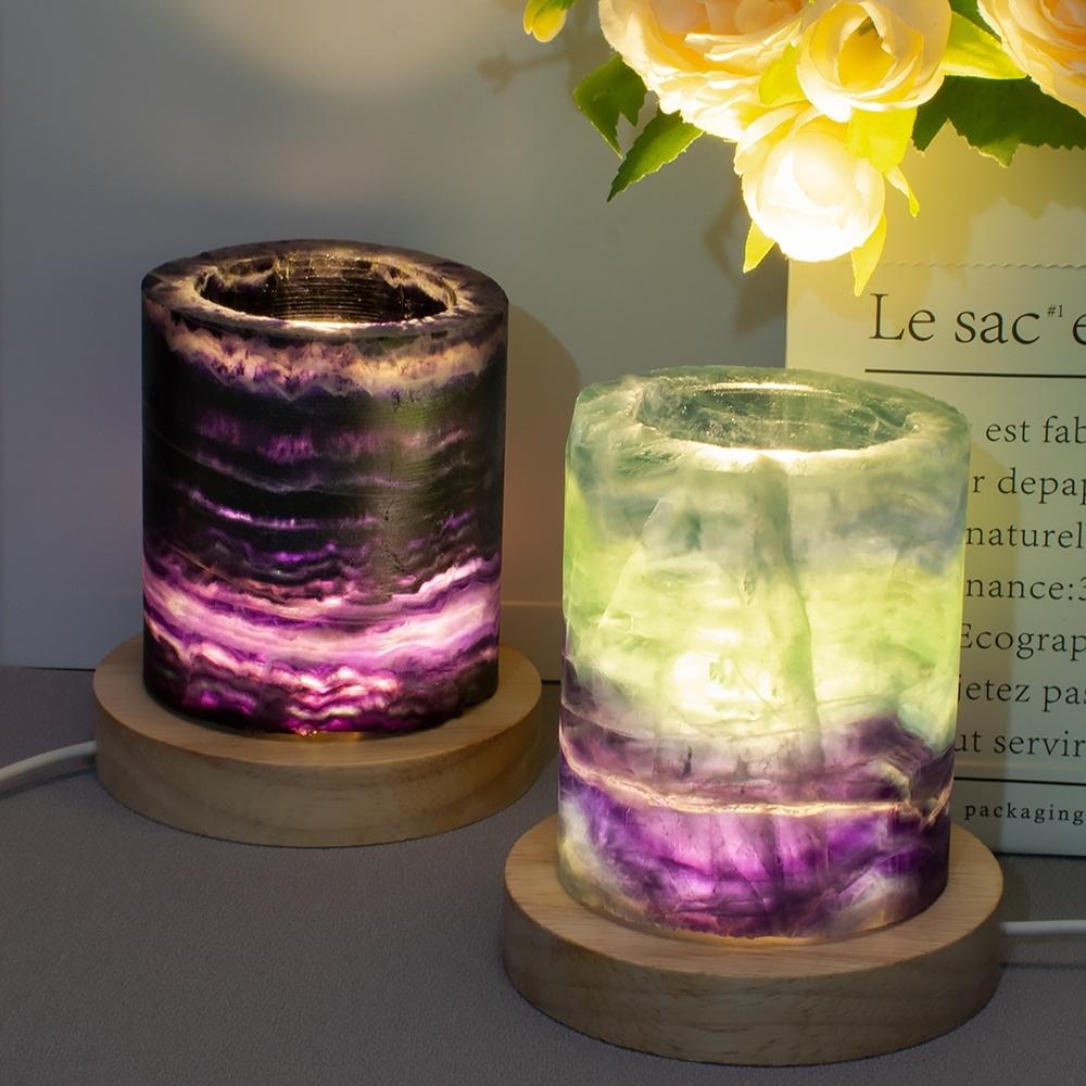 Image of Rainbow Fluorite Crystal Light Lamp