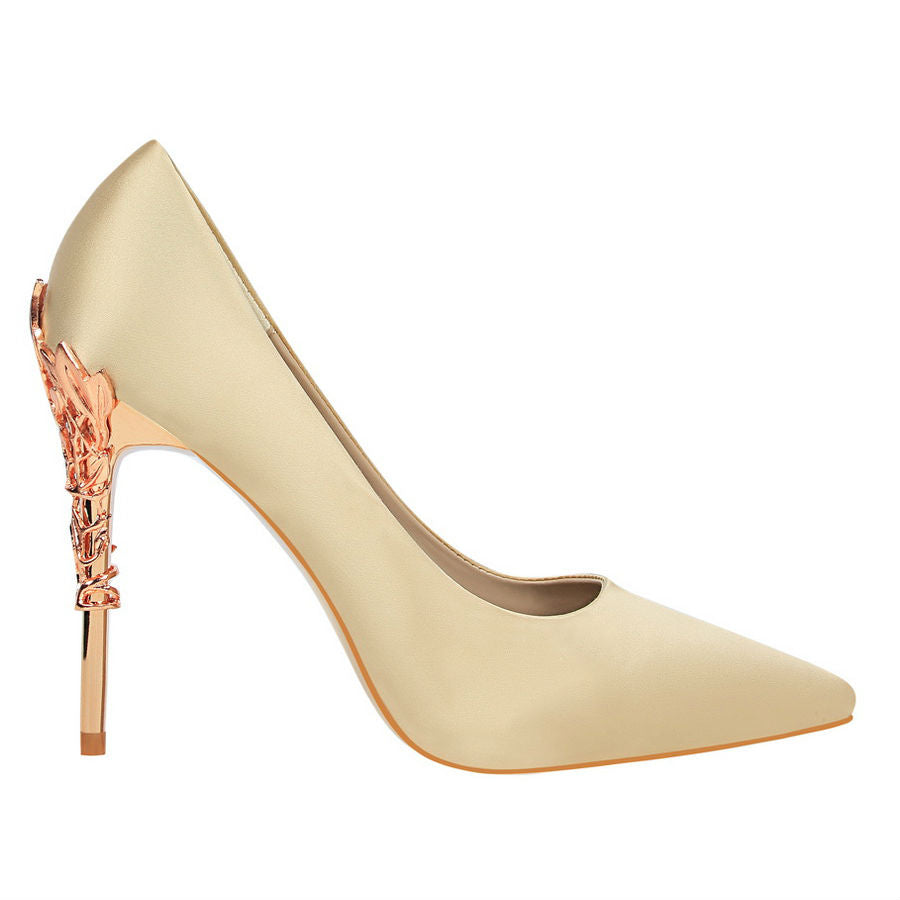 champagne coloured court shoes