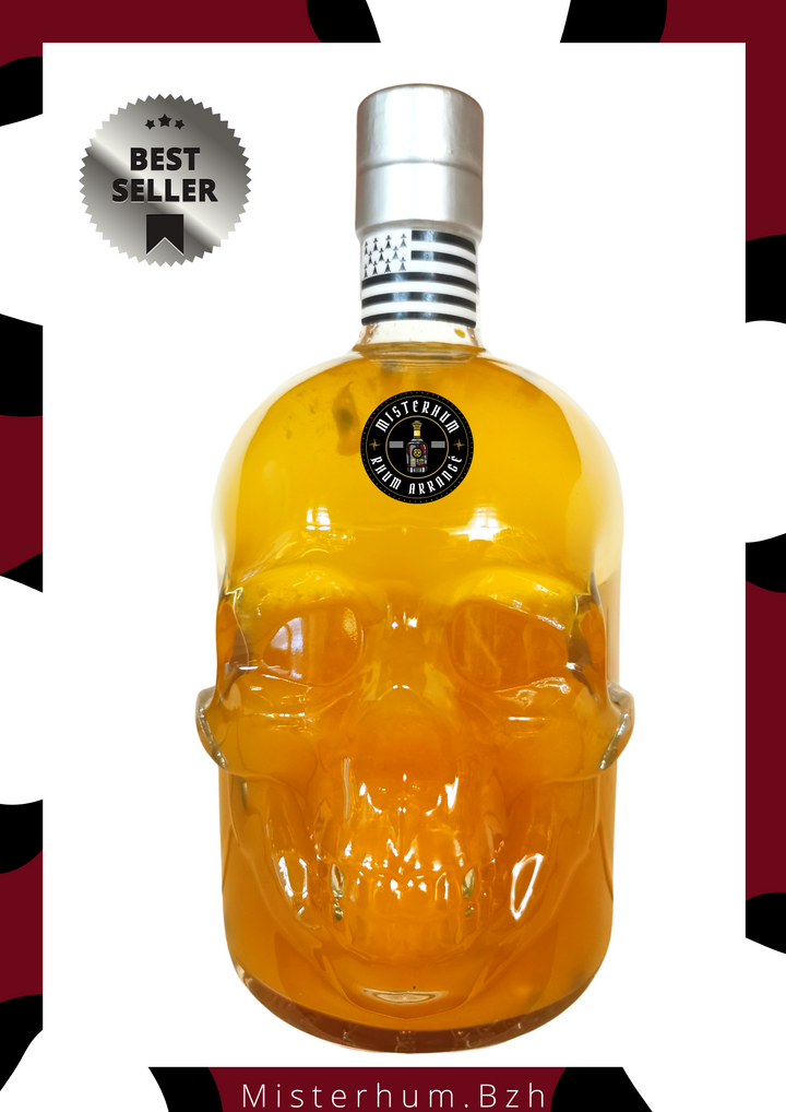 Rhum arrangé nuit chaude bouteille tête de mort bio 70cl