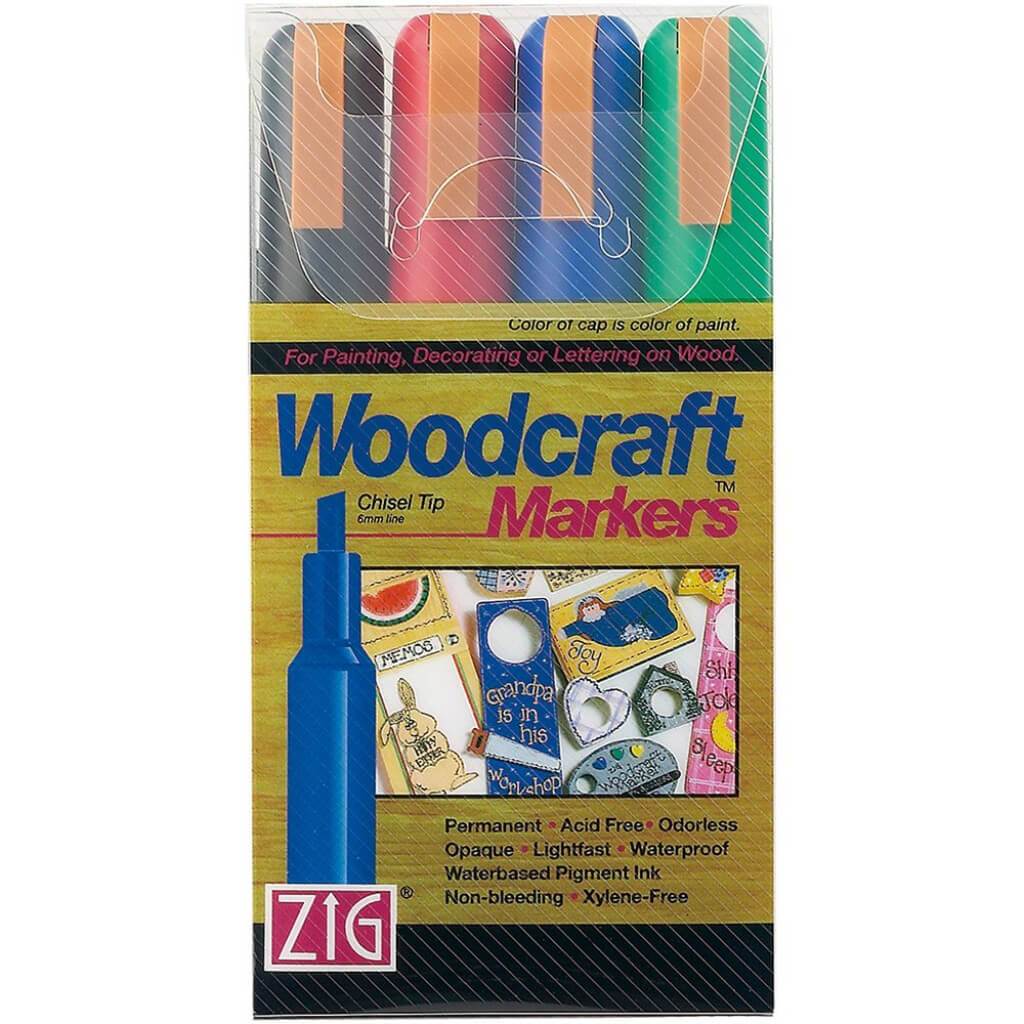 Zig Woodcraft Chisel Set of 4 - Lettering