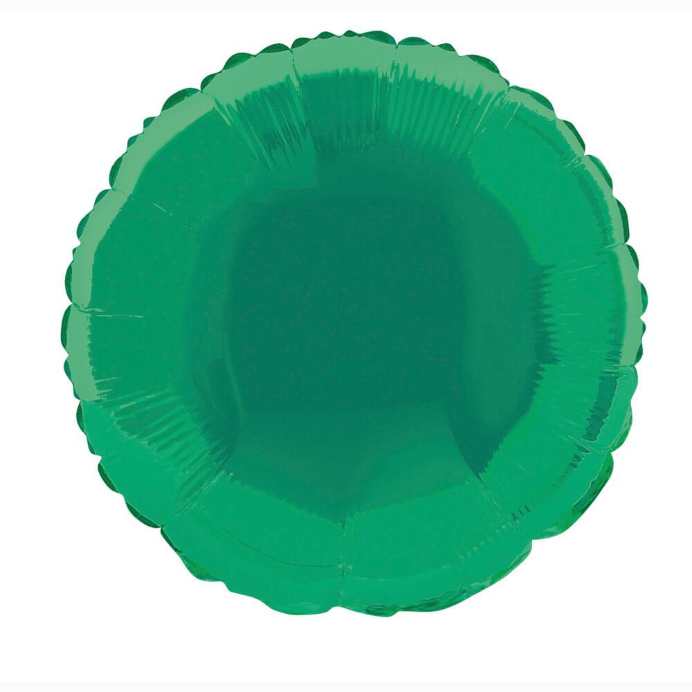 Фольгированный круг зелёный