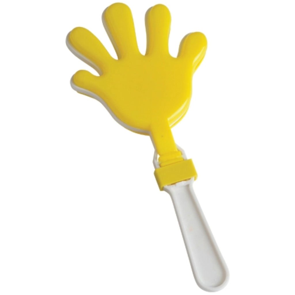 Hand-shaped clapper for sale in 'Yellow Shirts' PAD protester