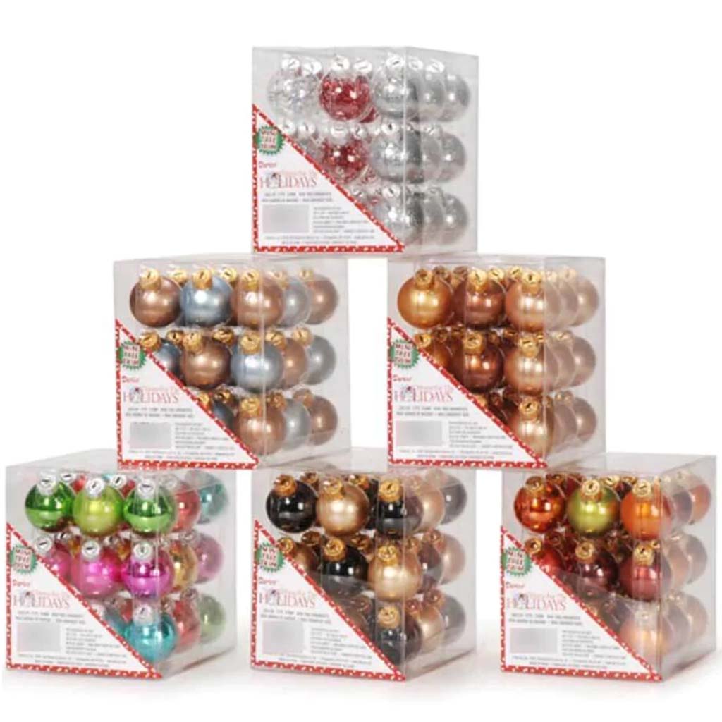 Mini Glass Christmas Ornament Assorted 28mm Creative Minds