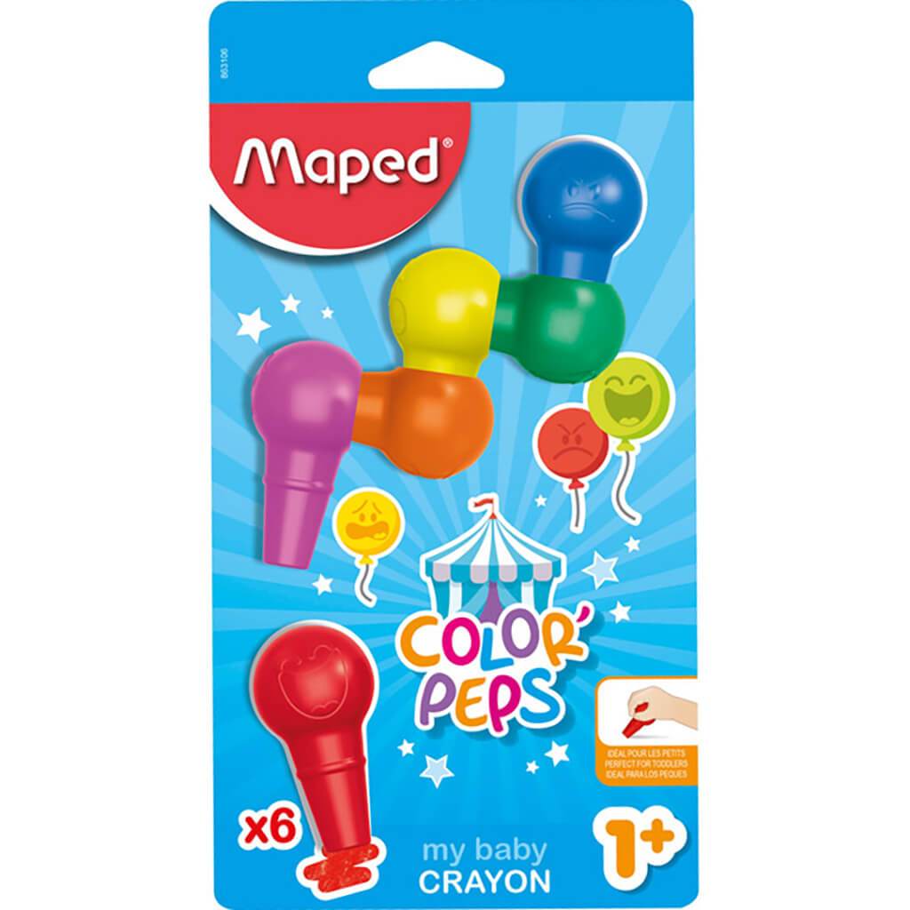 Maped Color'peps My First Plasticlean Plastic Crayons, 6 Per Pack, 3 Packs  : Target