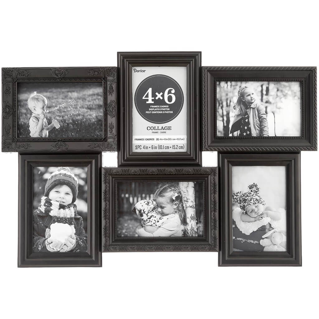 Enchante 6 Photo Gray and White Distress Collage Frame