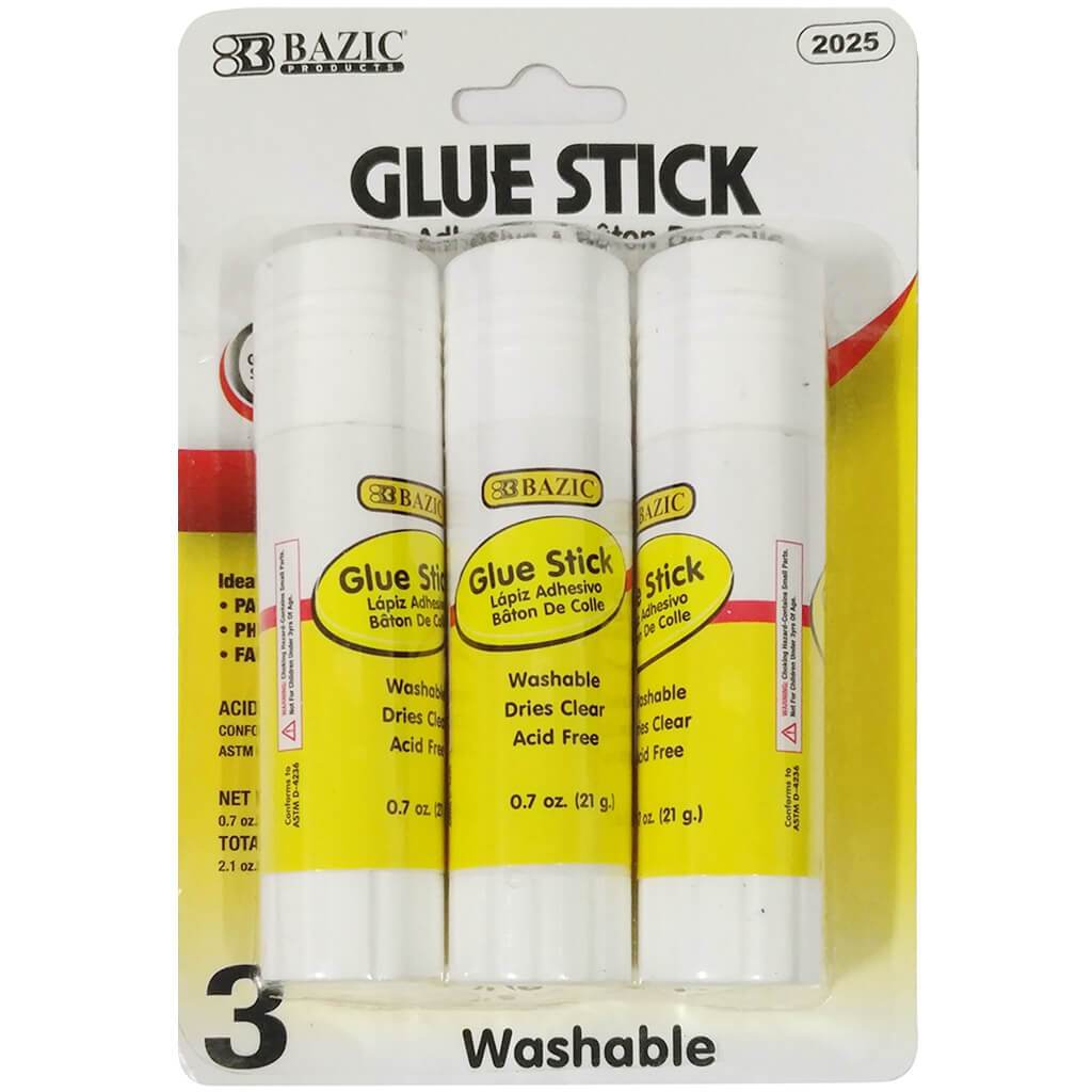 BAZIC 2025 Large Glue Stick. Clear Glue Stick for Art and Office