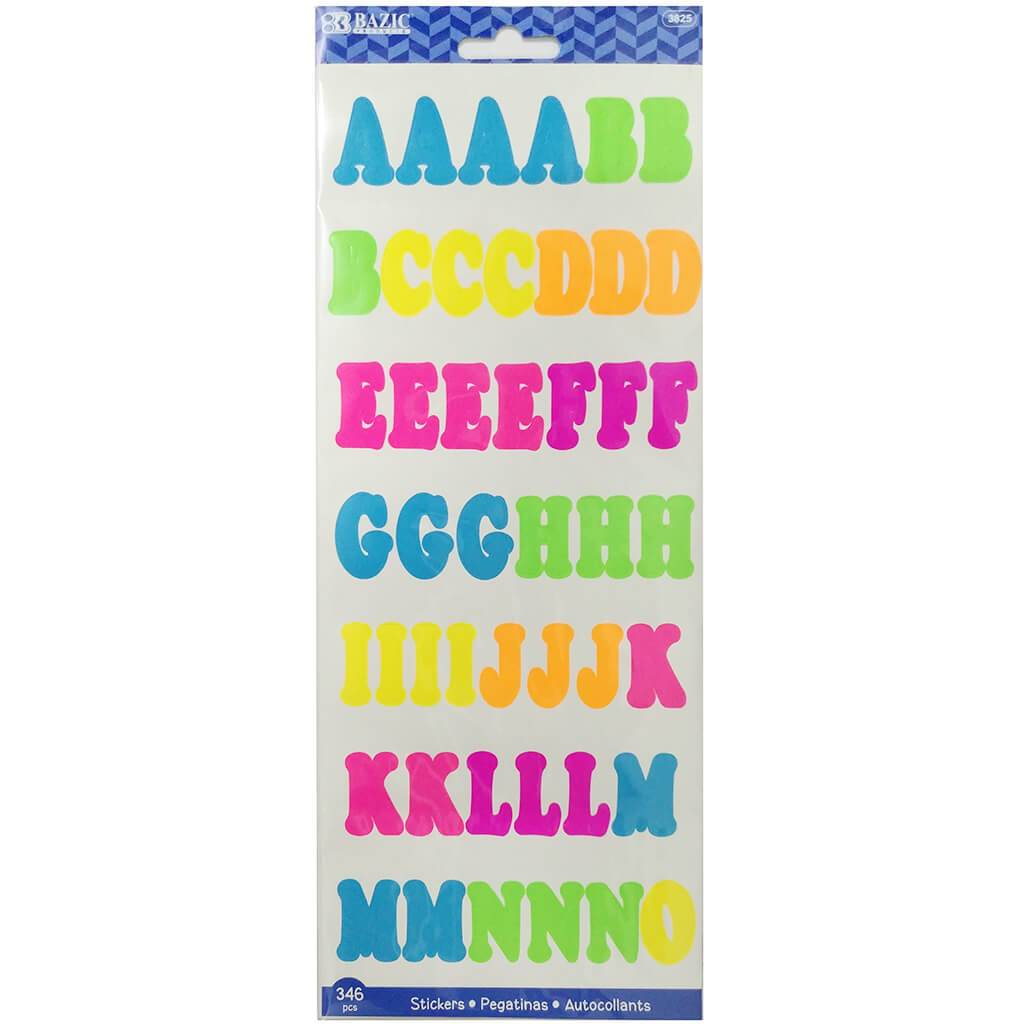 BAZIC 1 MULTICOLOR ALPHABET & NUMBERS STICKERS (6 SHEETS) Bazic