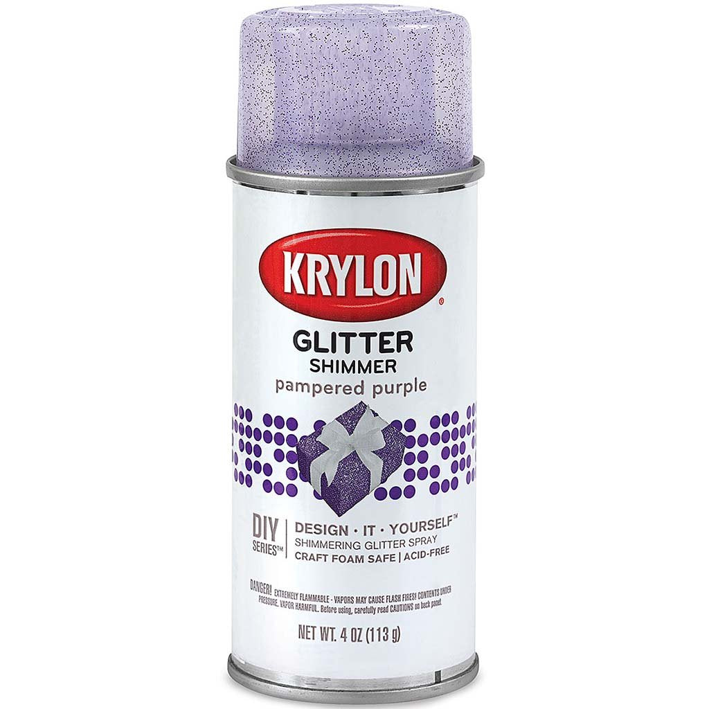 Krylon Pampered Spray Paint 4oz Glitter Perfectly Pink - Creative Minds