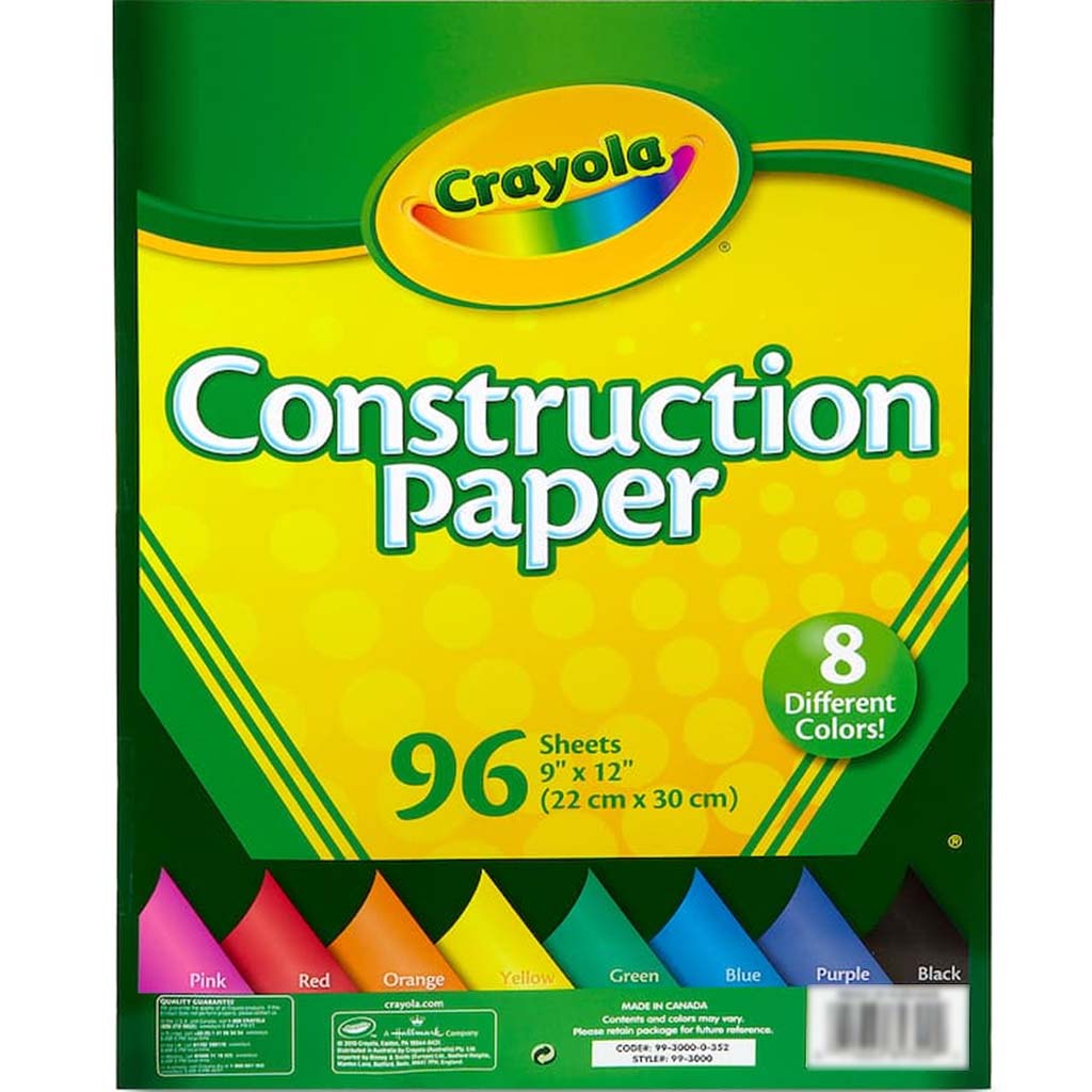 Crayola Construction Paper Sweetheart Collection 96 Sheets 9in x