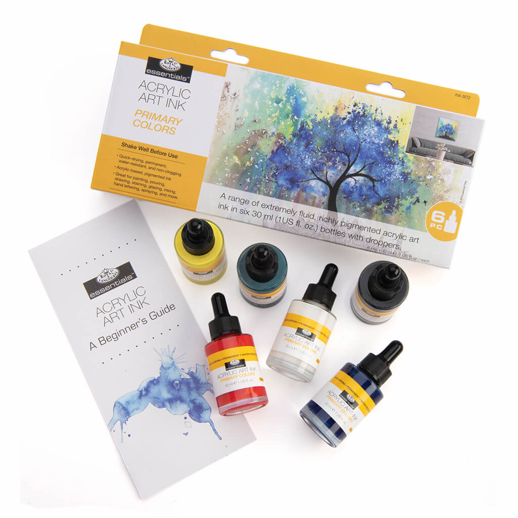 acrylic ink 3 color metallic set fluid acrylic color - Creative Minds