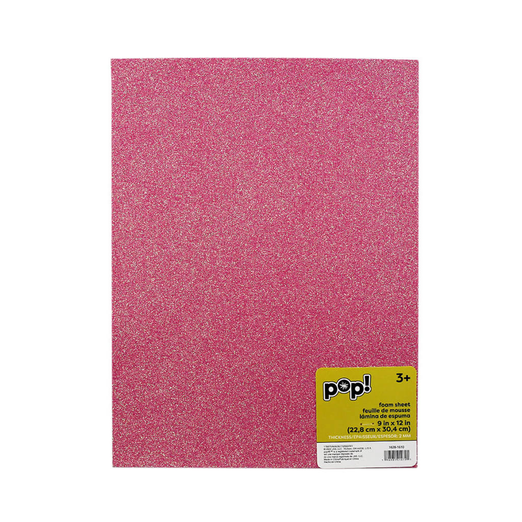 glitter foam sheet pink, 9in x 12in - Creative Minds