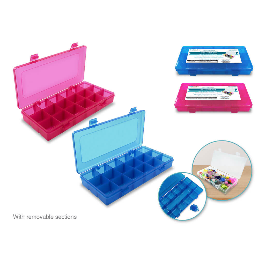 Craft Storage: Mini Organizer Box Set 4pc in Lrg Box 24x6x5.2cm