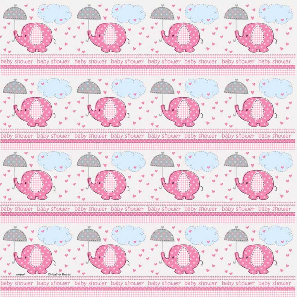 Blue Elephant Baby Shower Wrapping Paper