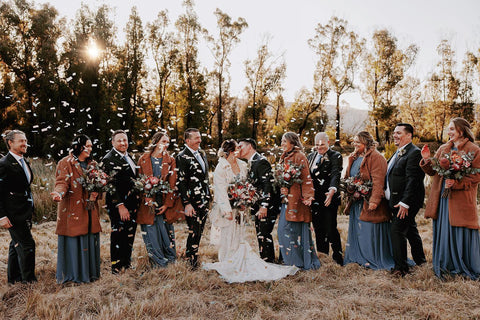 Wedding Photo with Confetti Clarity Photogrpahy