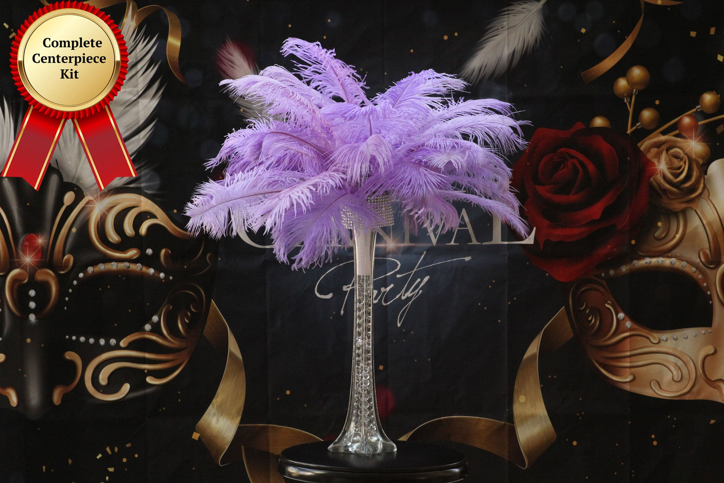 100pcs Purple Ostrich Feathers Plumes Bulk 16-18 inch for Christmas Ornaments Wedding Centerpieces Craft Festival Holiday Home Party Decoration Vase