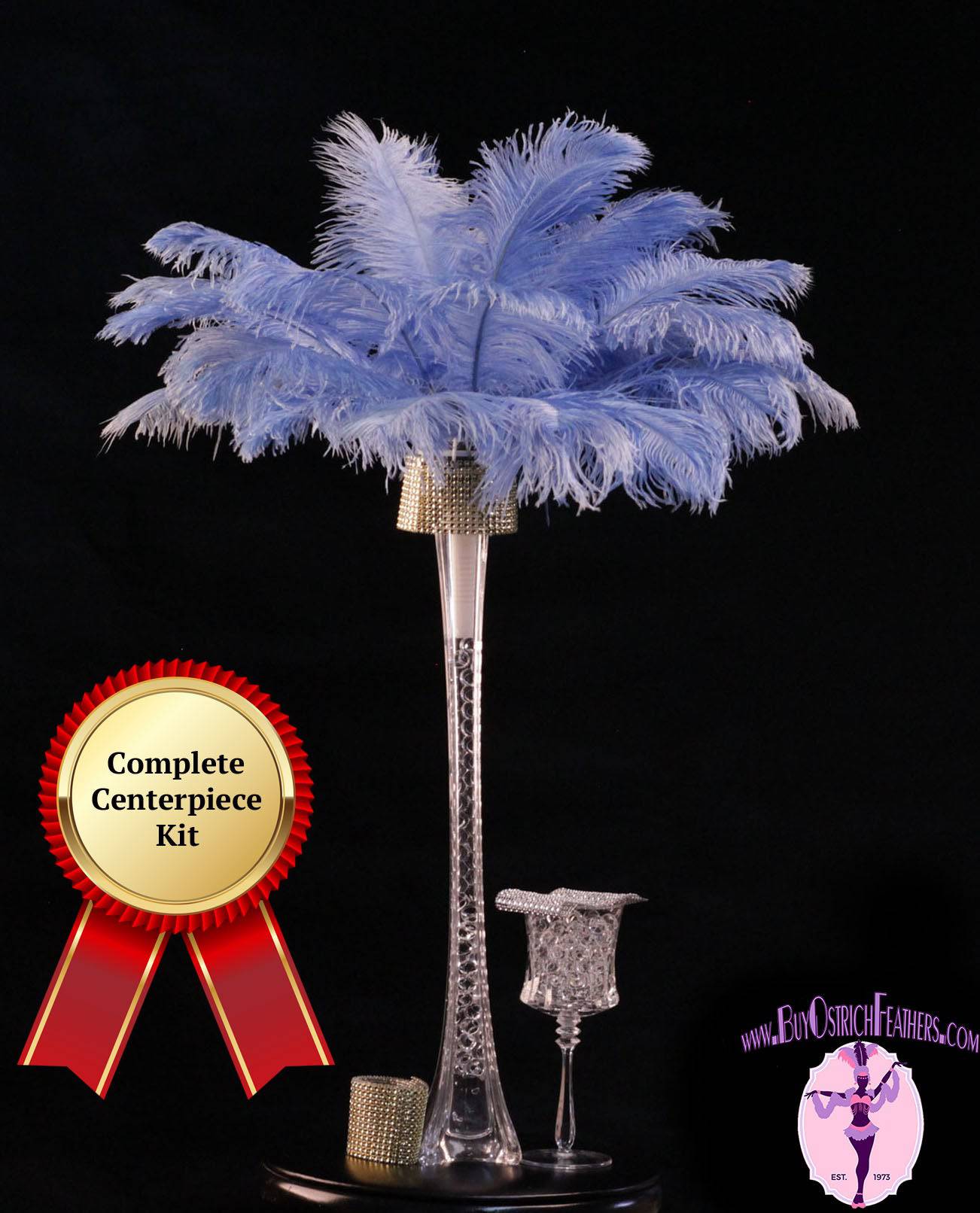 Complete Feather Centerpiece With 16