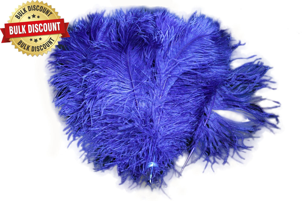 BULK 1/4lb Ostrich Feather Spad Plumes 12-16 (Royal Blue) for