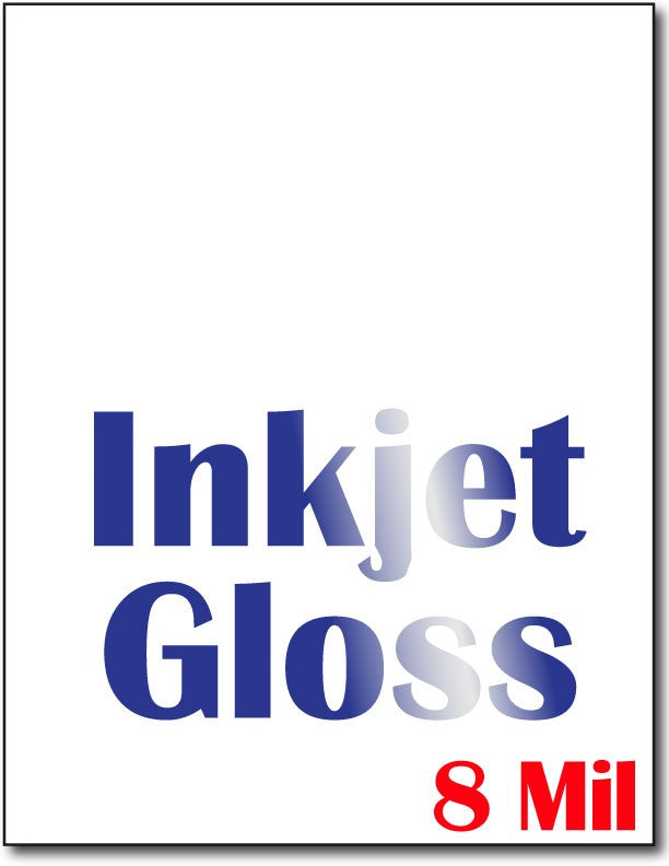 8 Mil Inkjet Gloss Cardstock, measure (8 1/2" x 11") , Compatible with Inkjet Printer,full Gloss